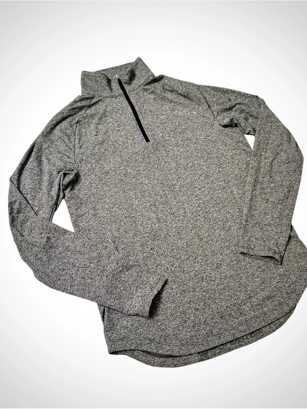 Lululemon Mens Half Zip Pullover Heathered Gray Activewear Long Sleeve Top M EUC